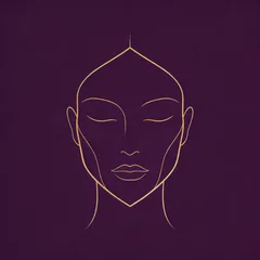 Diamond face shape line illustration
