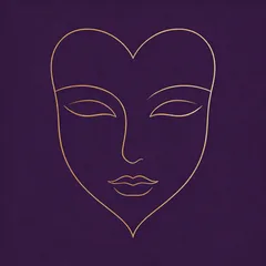 Heart face shape line illustration