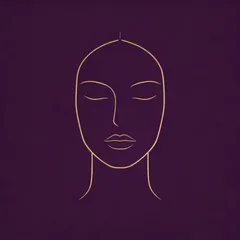 Oblong face shape line illustration