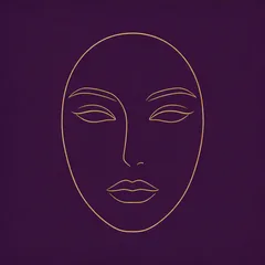 Oval face shape line illustration
