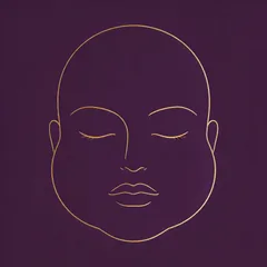 Round face shape line illustration