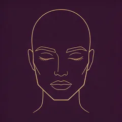 Square face shape line illustration